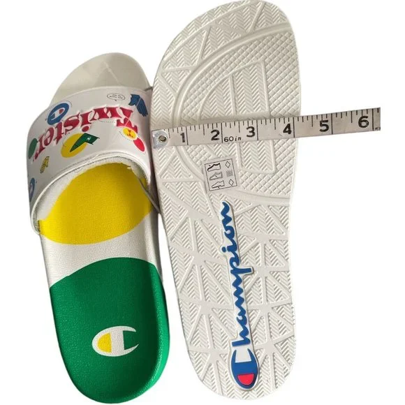⚽️Men’s Slides Size 11 Champion IPO Twister White Multi - Picture 11 of 12